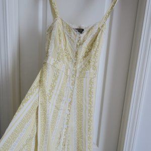 NWOT Reformation Yellow Lace Floral Knee Length Small